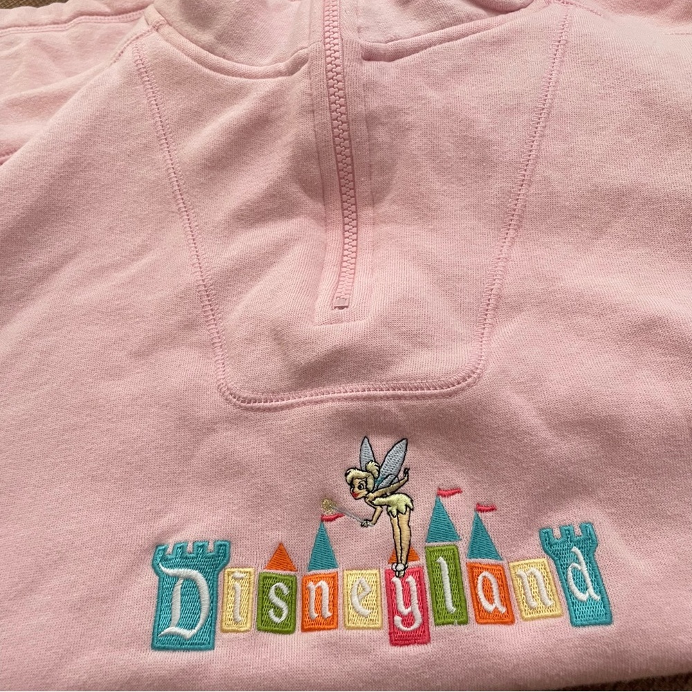 Pink Disneyland Resort 1/4 Zip Jacket with Tinkerbell Large - Picture 3 of 4